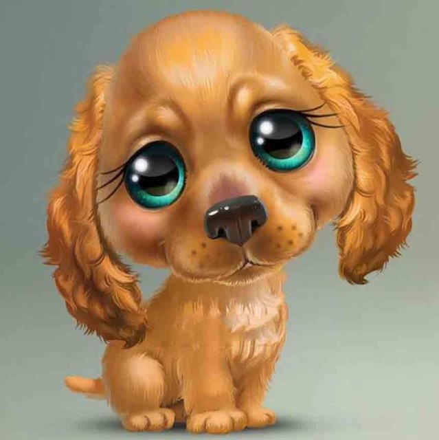 Diamantové vyšívání Dog Cross Stitch Full Drill Square Diamond Painting Animal Mosaic Decor for Home