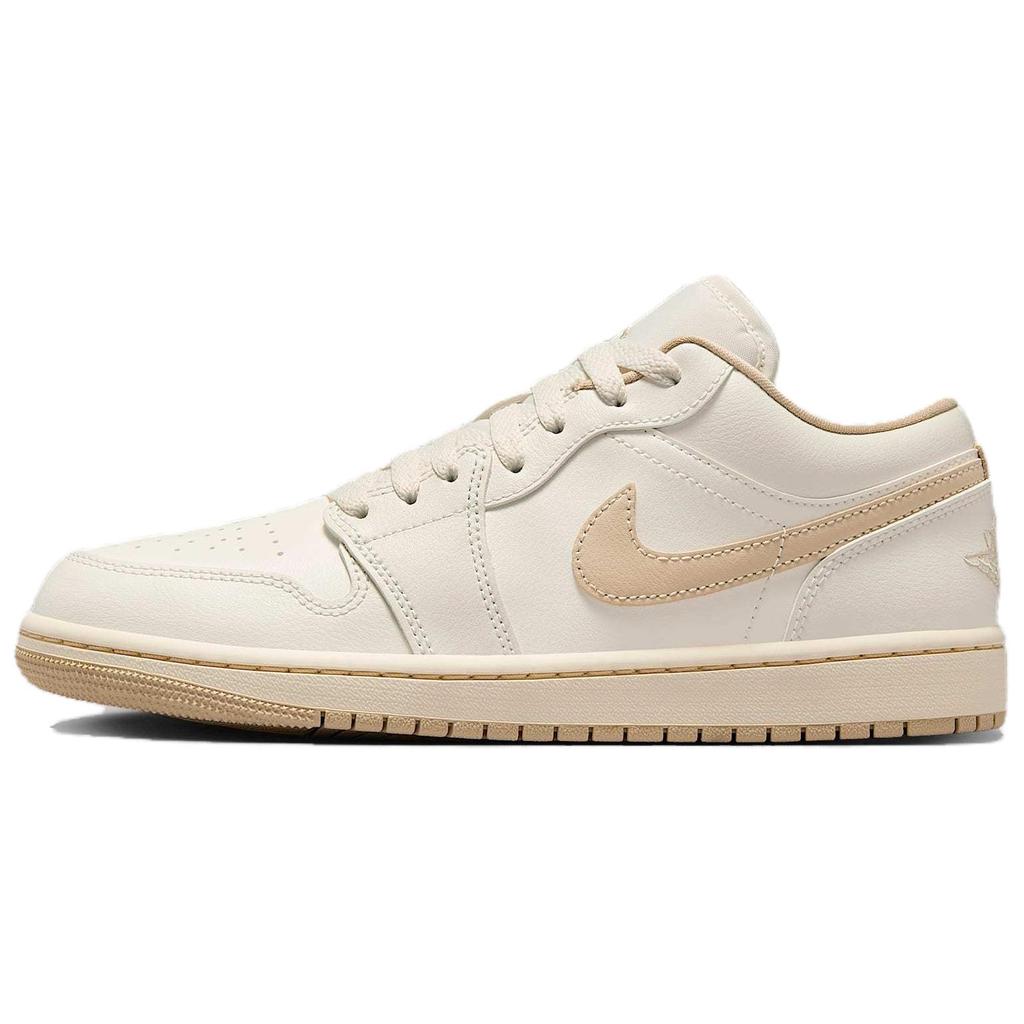 New Jordan Air Jordan 1 Anti Slip Wear Resistant Low Top Vintage Basketball Shoes Women's Beige DC0774-112