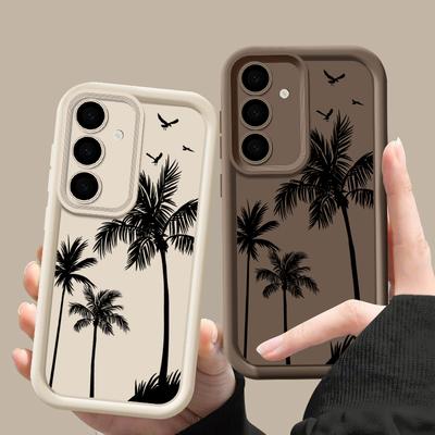 Kokospalm Mönster Stötsäker Fodral För Samsung S25 Ultra S24 FE S23 S22 A56 A16 A36 A15 A55 A35 TPU Mjuk Matt Anti-Fall Mobilskal