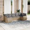 VidaXL Garden Lounge Set with Cushions 7 Pcs, Patio Sofas, Patio Furniture Set, Outdoor Furniture, Beige 3221788