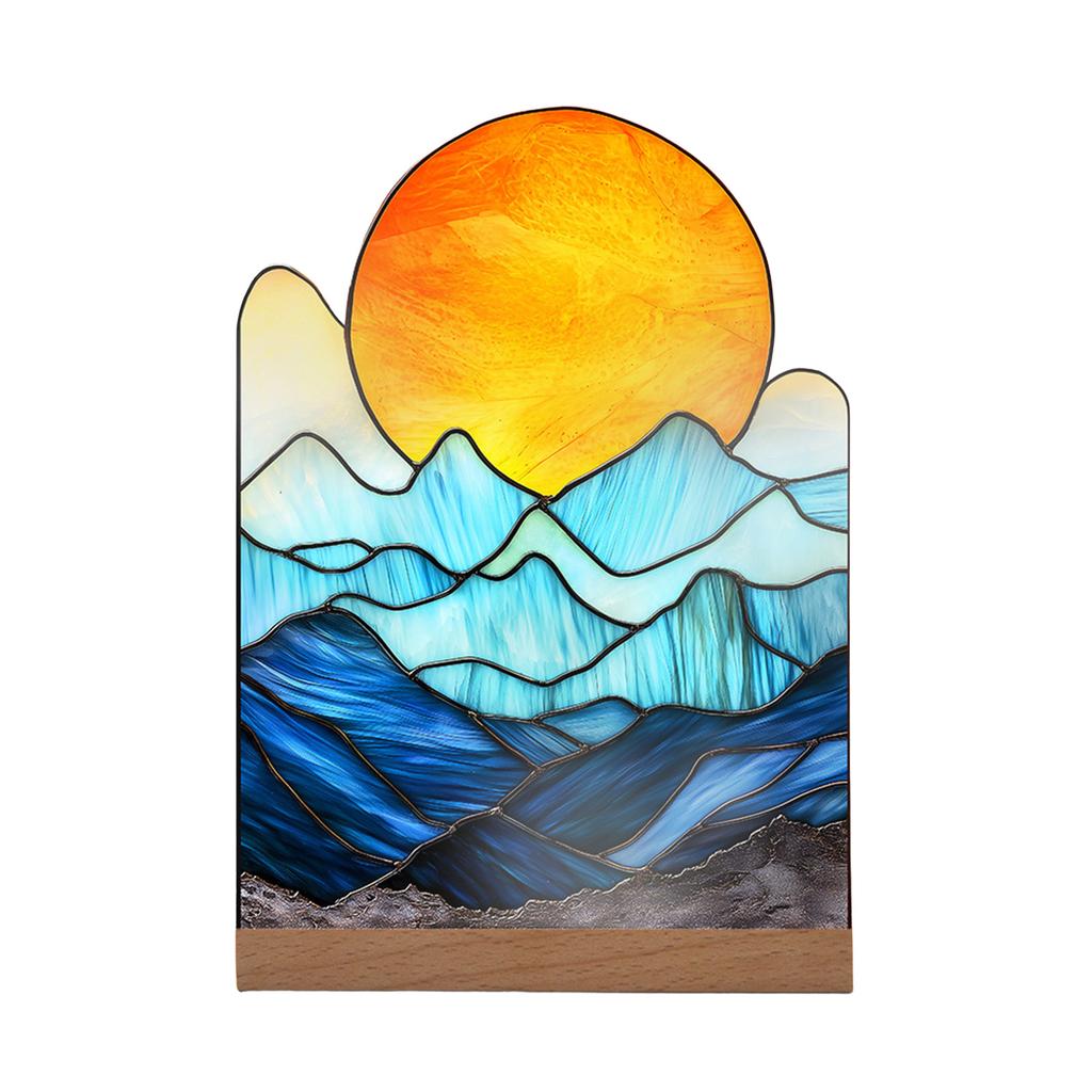 Minimalist 2D Flat Decorative Piece With Base, Multi Colored Acrylic Craft, Suitable For Desktops, Bookshelves, And Other Artistic Decorations.