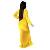 Vestido de Noche Sexy Ajustado de Color Sólido con Cuello en V para Mujer