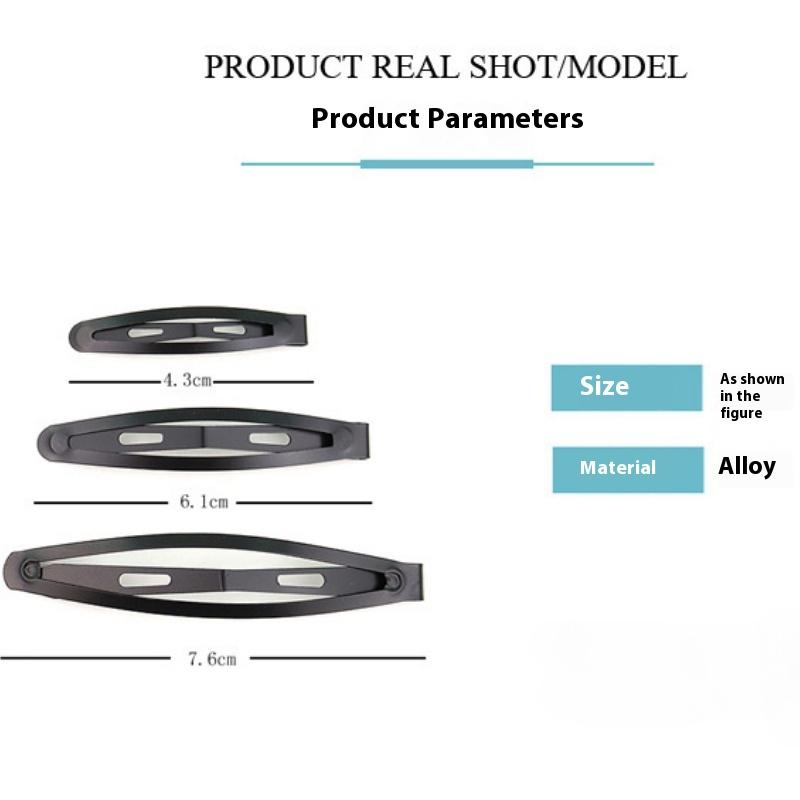 5Pcs Hairpin Black BB Clip Pea Clip Water Drop Clip Bangs Clip Headdress Adult Hairpin Side Clip Hair Accessories