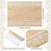 Lallisa 100 Pcs Burlap Printed Paper Place Mats 14 x 10 in Lace Disposable Dining Table Placemat Rectangle Brown Kitchen Table Mat Vintage Place Mat