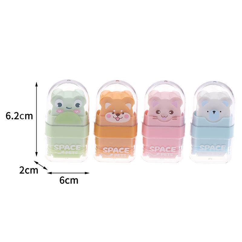 2 Piezas/Set Borrador de Rodillo Borrador con Forma de Animal Limpia Pocas Virutas Lindo Borrador de Dibujos Animados