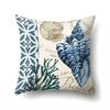 Polyester Pillowcase Peach Leather Velvet Cushion Cover Marine Life Seahorse Octopus Printed Pillowcase Car Cushion