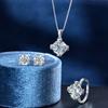 Gica Gema High Carbon Diamond Necklaces 925 Sterling Silver 11*11mm Pendant Unique Design Romantic Fine Jewelry Wedding Party Gifts New Trend