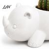 Desktop Plant Container Cute Rhinoceros Planter, 3D Printed Rhino Flower Pot, Animal Pot Decorative for Succulents Cactus Houseplants Unique Gardening