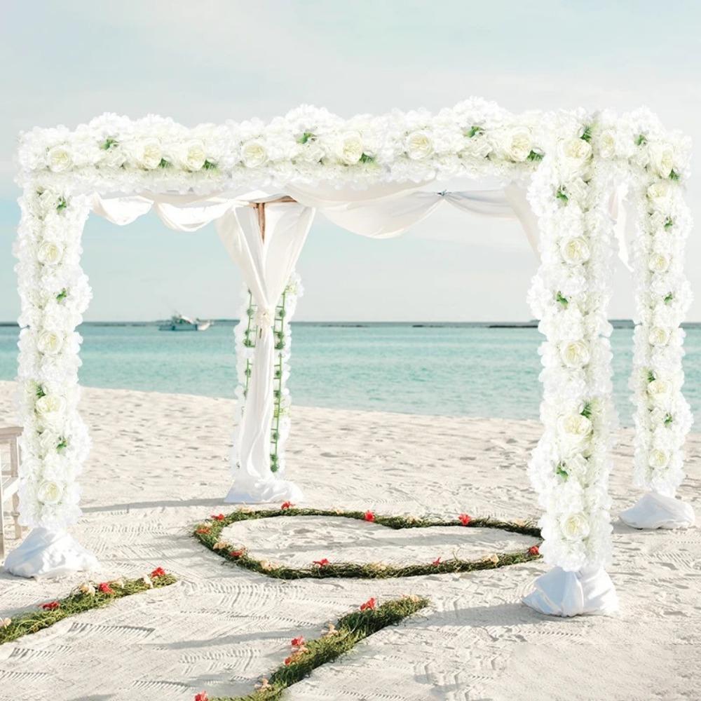 3D Wedding Road Lead Simulated Fake Flower Backdrop Arched Door Flower Row  Garlands Accessories