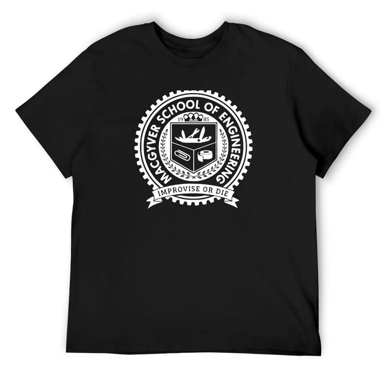 MacGyver School of Engineering T-Shirt anime vintage anime shirt anime tshirt rapper graphic tees mens designer clothes S