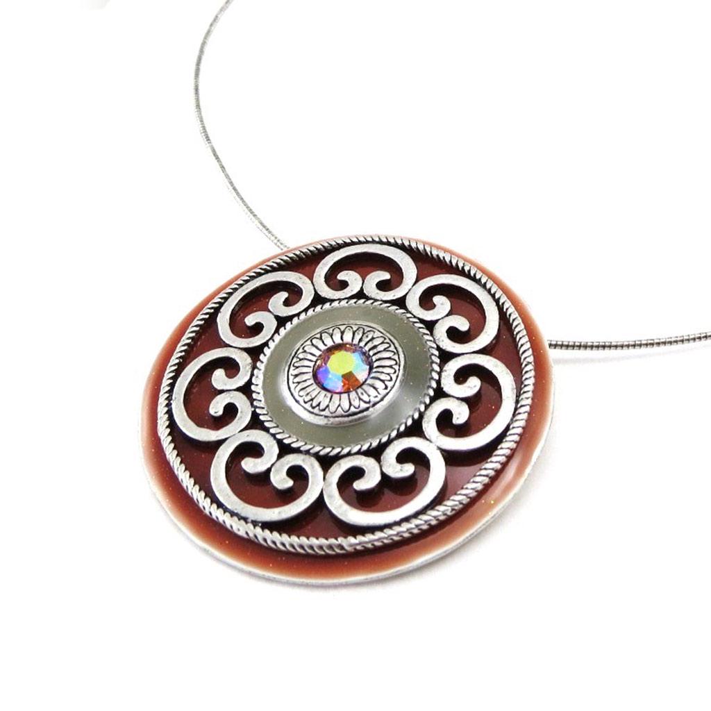 Les Trésors De Lily [C5474] - Collier Créateur 'Babouchka' Orange Acajou