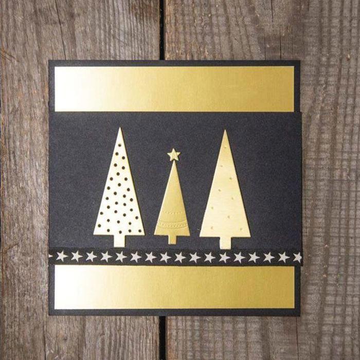 Cutting Dies Kit - LS - Xmas Tree - 0.7x0.7cm To 3x6.9cm - 4 Pieces - Black