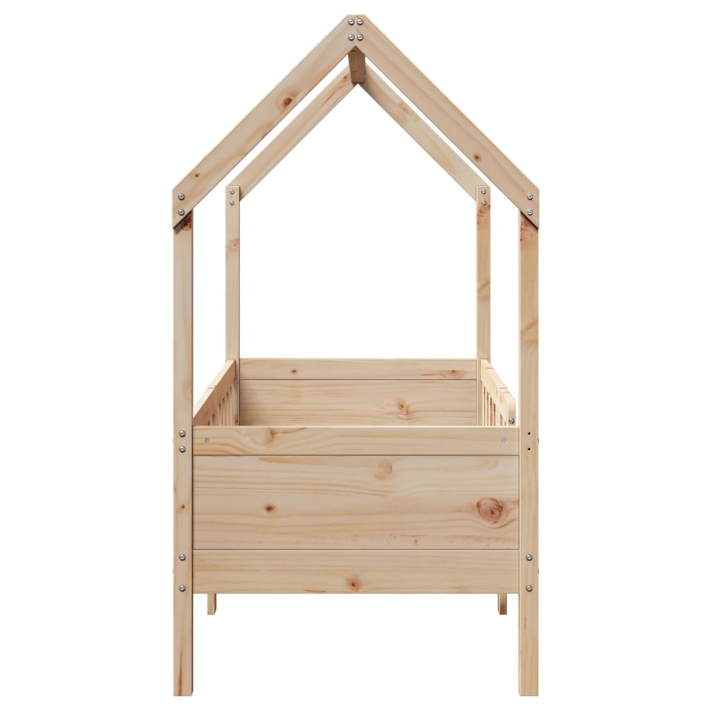 Kids  House Bed Solid Pine Wood 70 x 140 cm