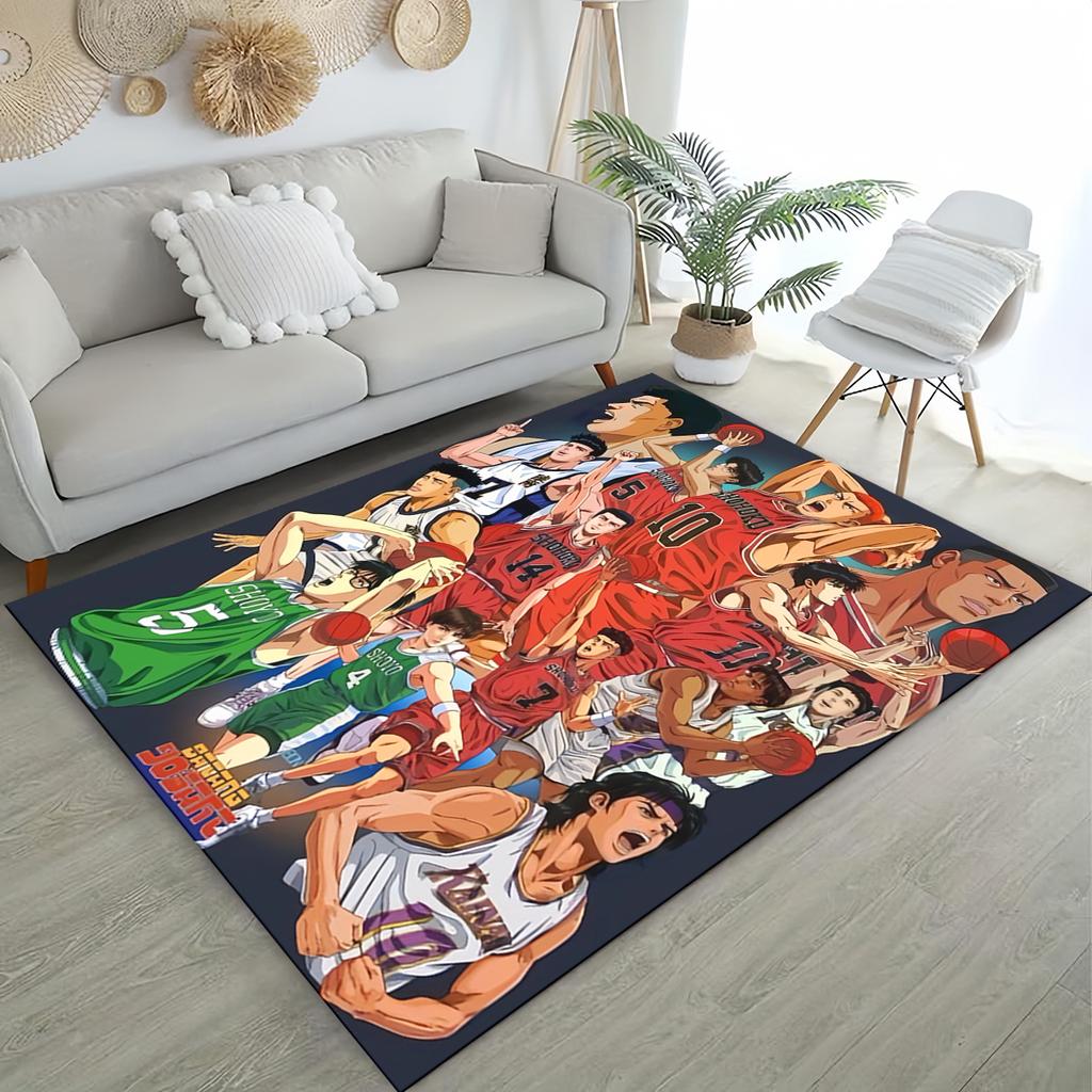 SHOHOKU 27 Style New SLAM DUNK Cartoon Basketball Anime Carpet Rug for Living Room Bedroom Home Sofa,Kid Play Non-slip Floor Mat