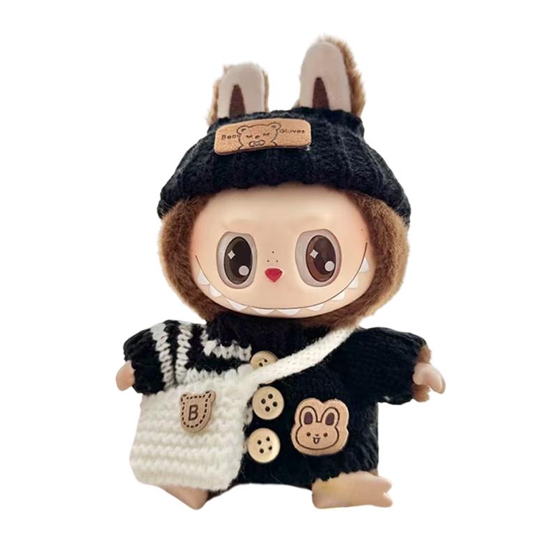 

17 см Мини Кукольная Одежда Наряд Аксессуары Для Лабубу Свитер Шапка Сумка Одежда Лабубу Кукольная Одежда Одежда