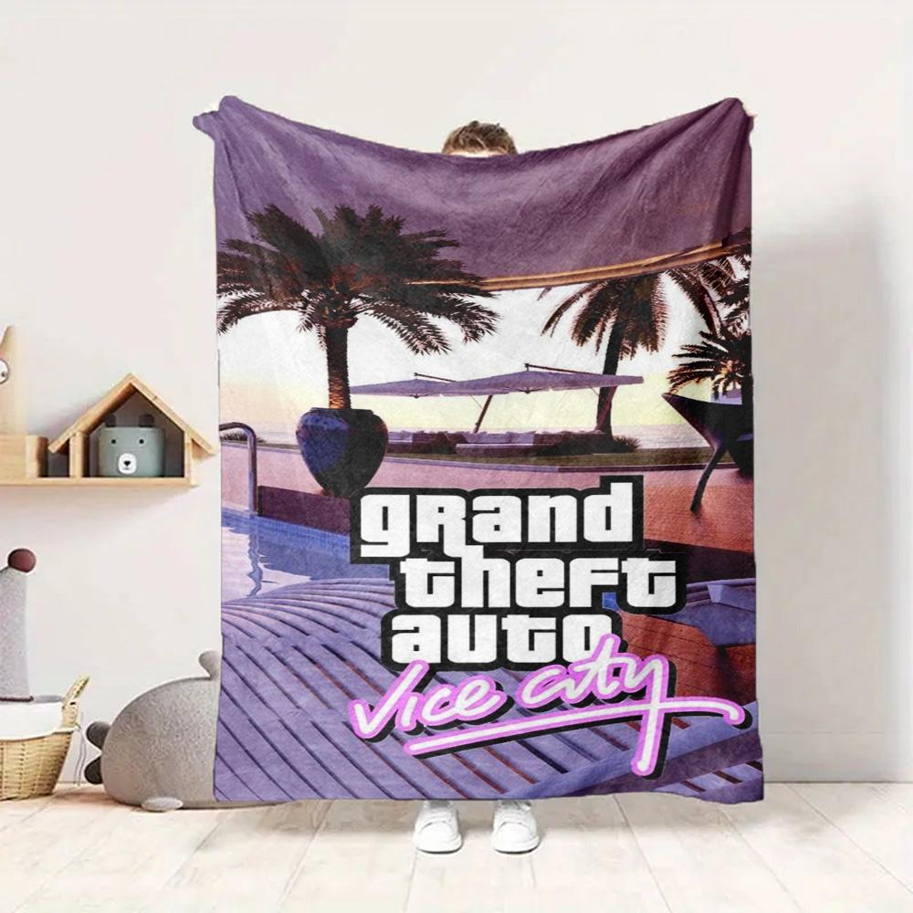 Vice City Paradise Flannel Blanket Throw Blanket Soft Warm Sofa Bed Camping Home Decor Unique Christmas Gift C9211681