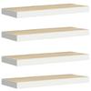 Vidaxl Półki Ścienne, 4 Szt., Kolor Dębu I Biel, 60X23,5X3,8 Cm, Mdf
