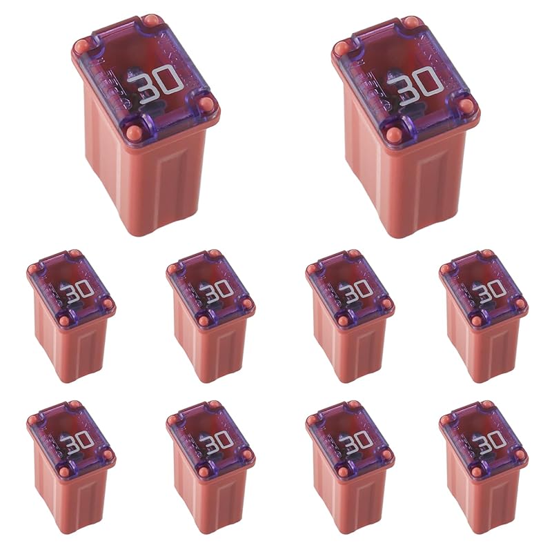 15A 20A 25A 30A 40A 32V Slow Blow FMM MCASE Type Fuses Micro Female Cartridge Fuses Low-Profile Fuses Kit(Pack of 10pcs)