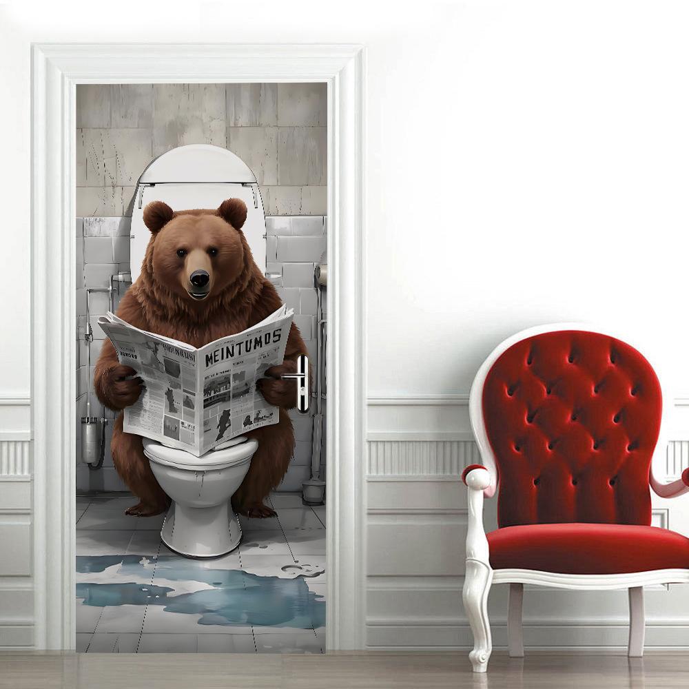 Fantastic Animal Self-Adhesive Wallpaper, Bedroom Self-Dipping 3D Door Sticker, Advanced Waterproof Door Frame Sticker