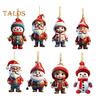 Christmas Ornaments Cartoon Snowman/Santa Xmas Tree Hanging Decoration Holiday Acrylic Decor for Christmas Valentine's Day Winter Party Supplies