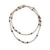 Handmade Layered Tigers Eye Brown Pearl Necklace 118cm Long Chain Minimalist Chic Statement Jewelry Women Daily Wear