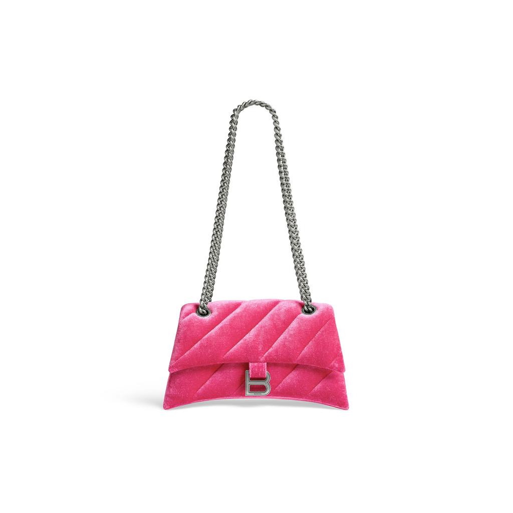 Balenciaga Studded Magnetic Closure Nylon Crossbody Shoulder Bag Small Women bags Bright-Pink 7163512AAPG5639