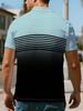 [Printed Design - Not Textured] Digitally Printed Striped Men'S Casual Comfortable Short-Sleeve Polo Shirt