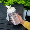 Water Bottle Drink With Straw Durable With Graduated Filter 600 Ml