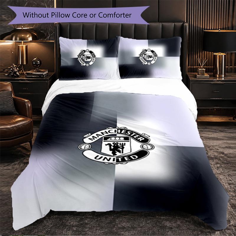 Biancheria da letto a tema Manchester United FC Set 3 Pezzi Copripiumino Biancheria da letto Decorativa per Stanza Adolescenti Decorazione Casa