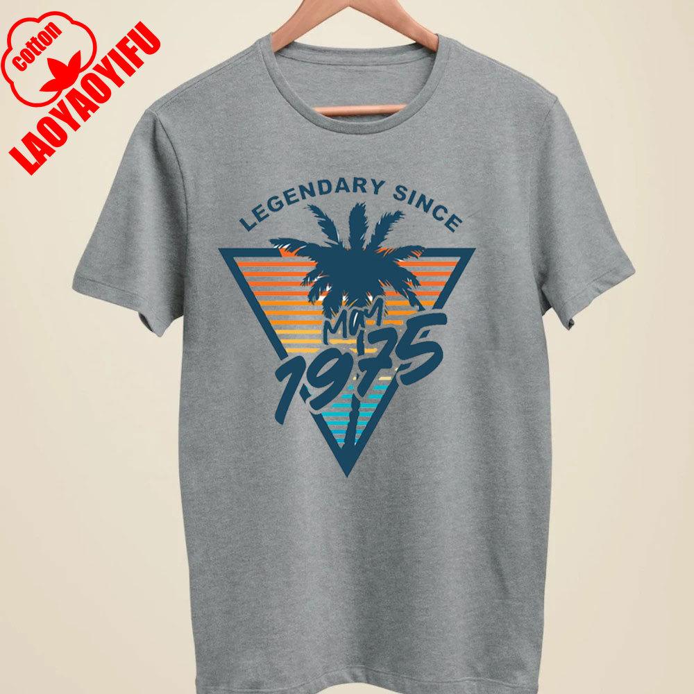 50th Birthday T Shirt 2025 1975 A Legend Was Born Retro Heavy Metal Rock Music Style Fiftieth Gifts for Him Personality Tops