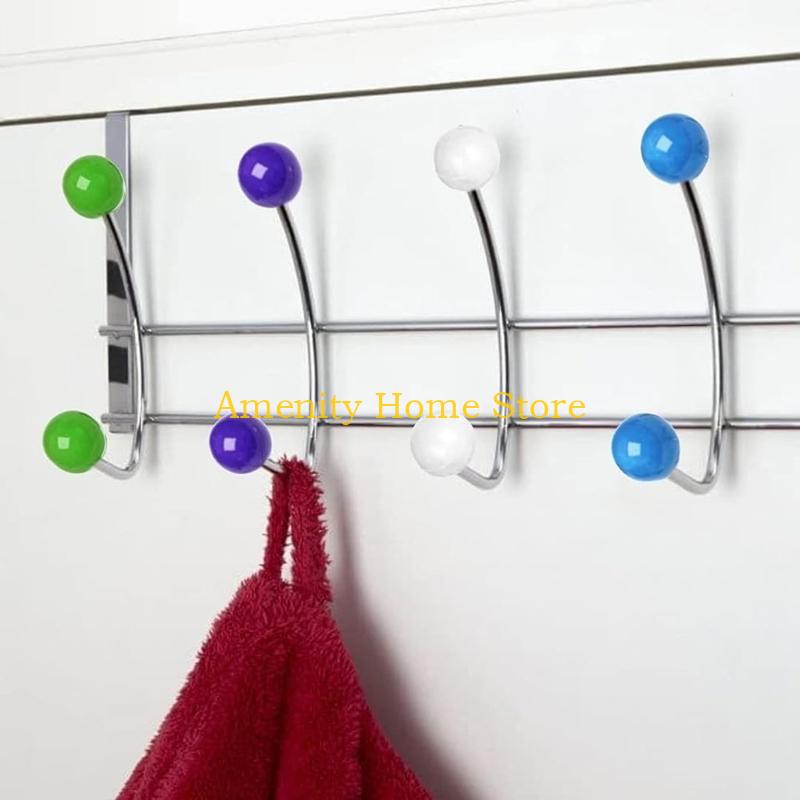 

F26C Heavy Duty Over Door Hooks for Bedrooms Bathroom Door 10 Hooks Hanger for Coat CN