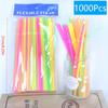 100/1000/5000/10000KS Barevná plastová brčka na pití Mléčný čaj Bar Párty Svatba Kuchyňské domácí doplňky Nápojové brčko