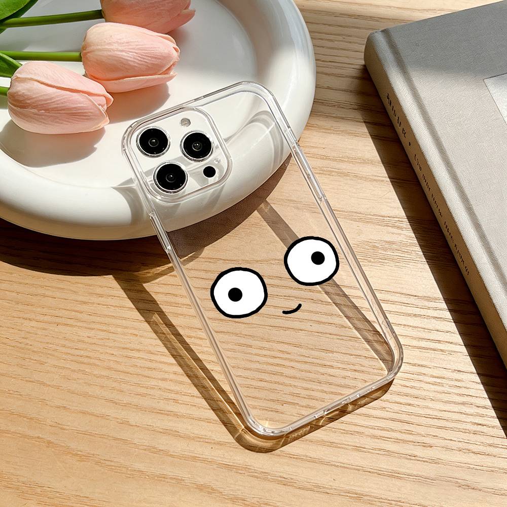 Simple expression print Phone Case For iPhone 17 16 15 14 13 12 11 Mini Pro Max Plus Transparent Cover