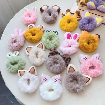 1 STK Nya söta hårtillbehör Fuskpäls Hårrep Björn Scrunchies Kvinnor Flickor Elastiskt hår Gummiband Gum Barn Hästsvanshållare