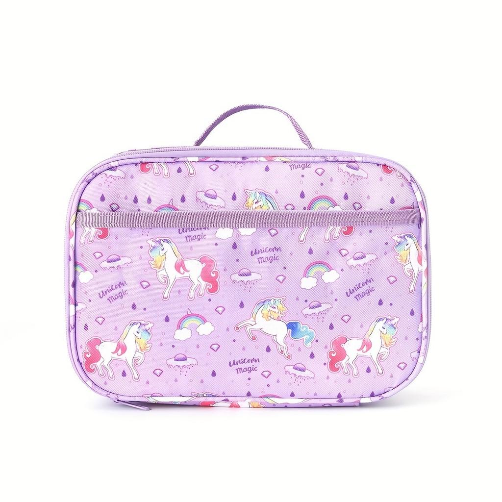 Cartoon Unicorn Lunch Bag For Kids Portable Insulated Ice Pack For School And Outdoors