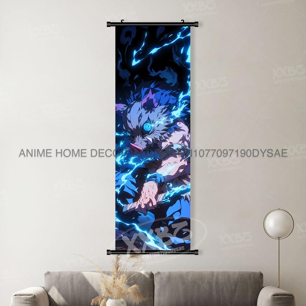 Anime demonenmoordenaar: Kimetsu No Yaiba Woondecoratie Muurkunst Hangend Schilderen Canvasprint Posters Kamado Tanjirou Poster (as the picture,40x120cm(16x48inch))
