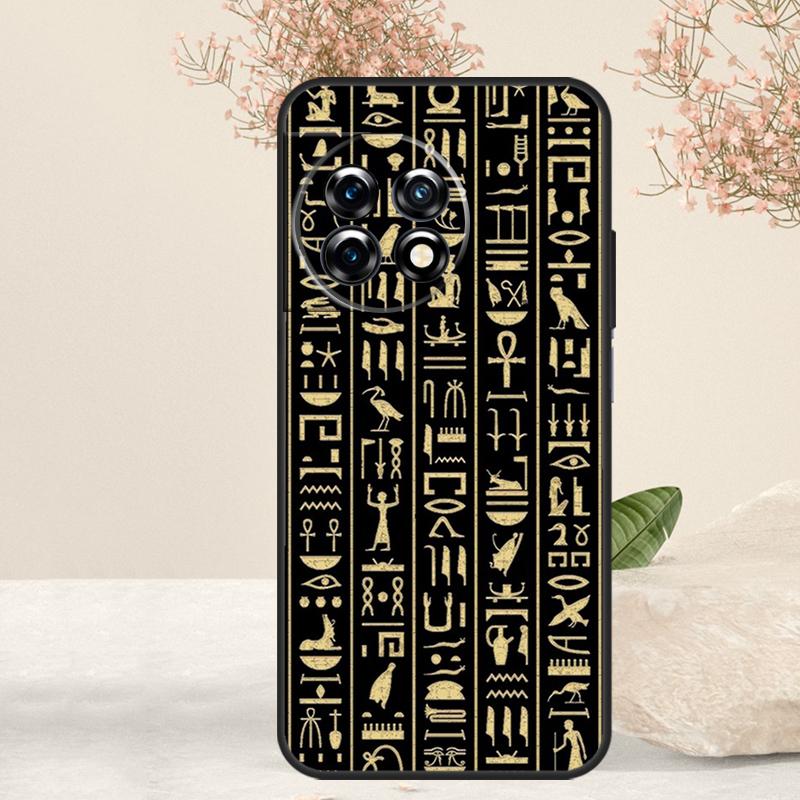 Ancient Egyptian Hieroglyphic Case For OnePlus 10T 8T 9R 10R 12R 8 9 10 Pro 11 12 OnePlus Nord 3 CE 2 Lite N10 N20 Cover