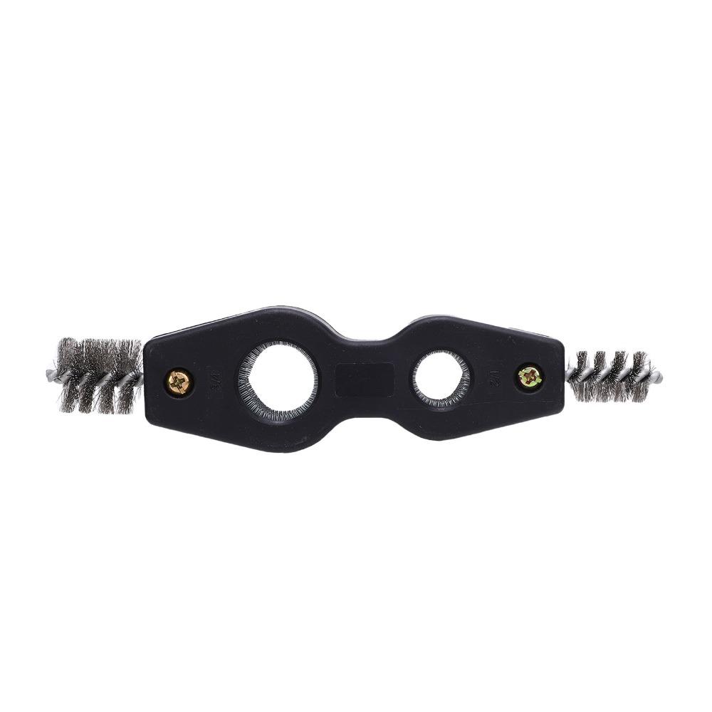 Powerful Steel Battery Cleaning Brush Reusable Ergonomic Battery Terminal Cleaner Deburring 4-in-1 Cleaning Tool Automotive
