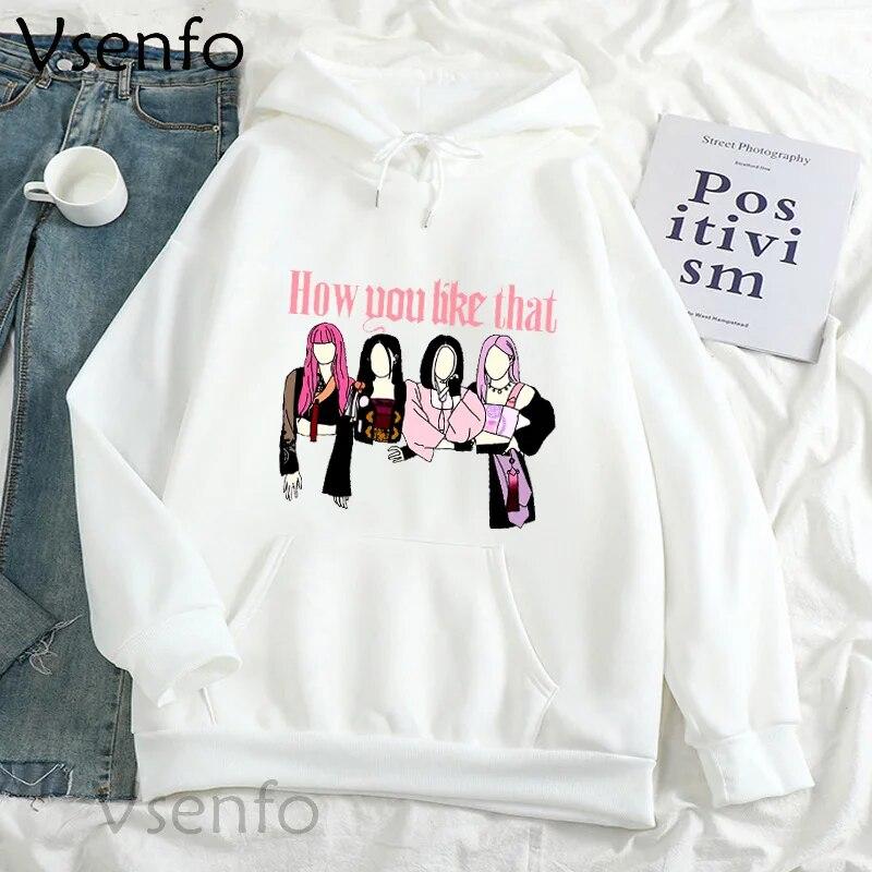 Koreansk stil Hvordan du liker det, Gensere Gensere Dame FeUnisex Harajuku Pullover Søt hettegenser Kawaii Klær Kvinne Streetwear