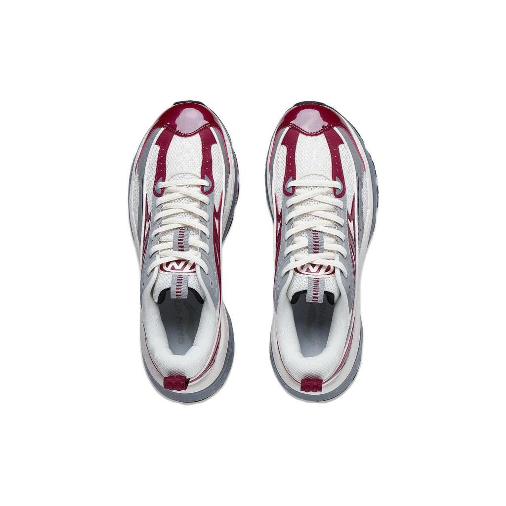 Li Ning Comet LITE Slip Resistant Abrasion Resistant Low top Casual Shoes Men's Gray Red AGCT235-4