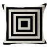 New Simple Pillowcase Black and White Geometric Wavy Linen Hug Mat Cover