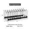 Adjustable Kitchen Storage Rack Organizer for Cookware, Cutting Boards, Pot Lids, and Telescopic Shelf.