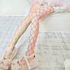 Y2K Rainbow Fishnet Stockings Dopamine Sexy Mesh Stockings Breathable Hollowed Out Pantyhose  Party
