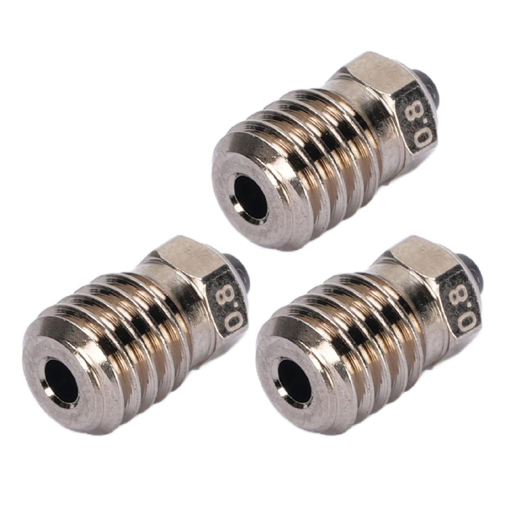 3 Pcs 3D Printer Nozzle Hardened Steel Ni Plating High Temperature Proof Extruder Hotend Nozzle for