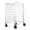 10-stöckiger Edelstahl-Backrost mit Rädern, Kommerzieller Blechwagen, Beweglicher & Abnehmbarer Bäckerei-Ständer für Ofen, Brot, Gebäck, 33 Pfund pro Etage,