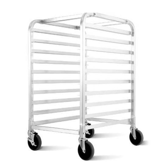 Estante de Acero Inoxidable para Hornear de 10 Niveles con Ruedas, Carrito para Bandejas Comercial, Soporte Móvil y Desmontable para Panadería para Horno Panadería Pastelería, 33 libras por Estante,