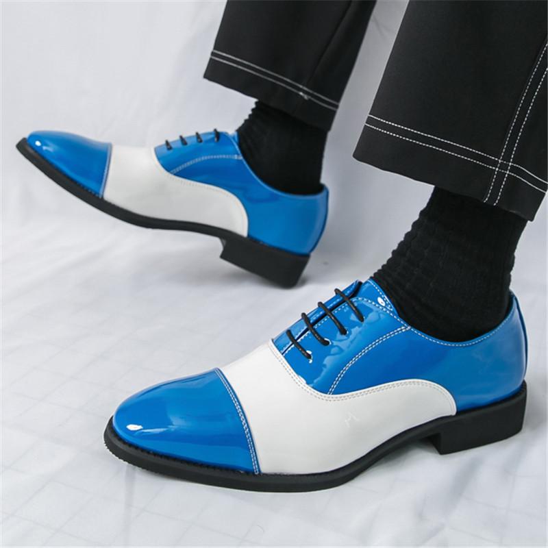 Fashion New British Gentleman Fashion Mixed Color Lace Up Brogues Oxford Shoes Designer Formal Wedding Prom Dress Homecoming Footwear