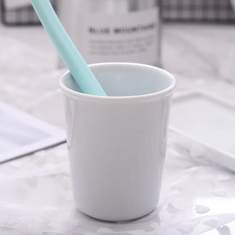 Minimalist White Ceramic Rinsing Cups (2-Pack)