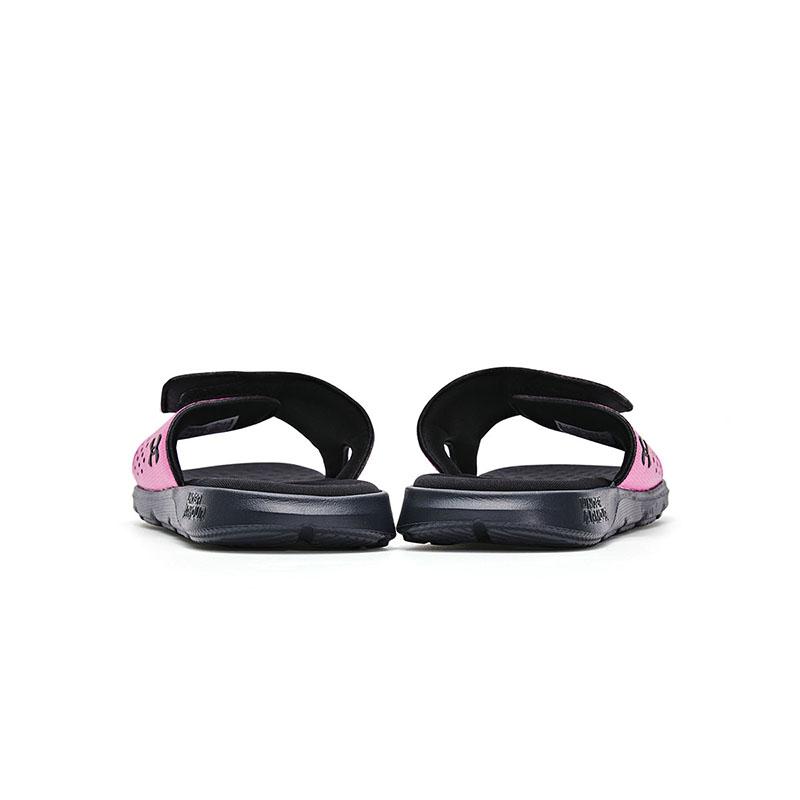 Under Armour One Strap Velcro Comfortable Soft Hollow Childrens Slippers Kids Slippers Pink Black 3026039