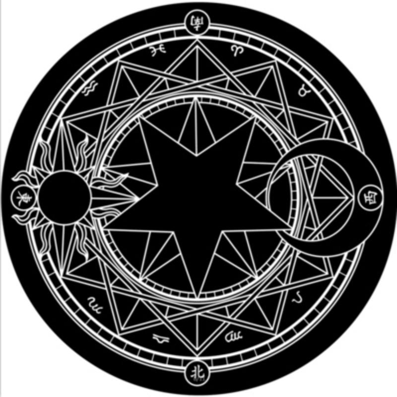 Cute Cartoon Cherry Blossom Magic Tarot Round Carpet Home Living Room Bedroom Floor Decoration Computer Chair Mat Carpet